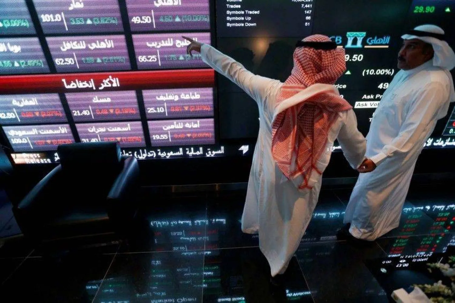حصاد البورصات العربية:.تراجع جماعي يخيم على الإغلاقات.. و"تاسي" السعودي الناجي الوحيد