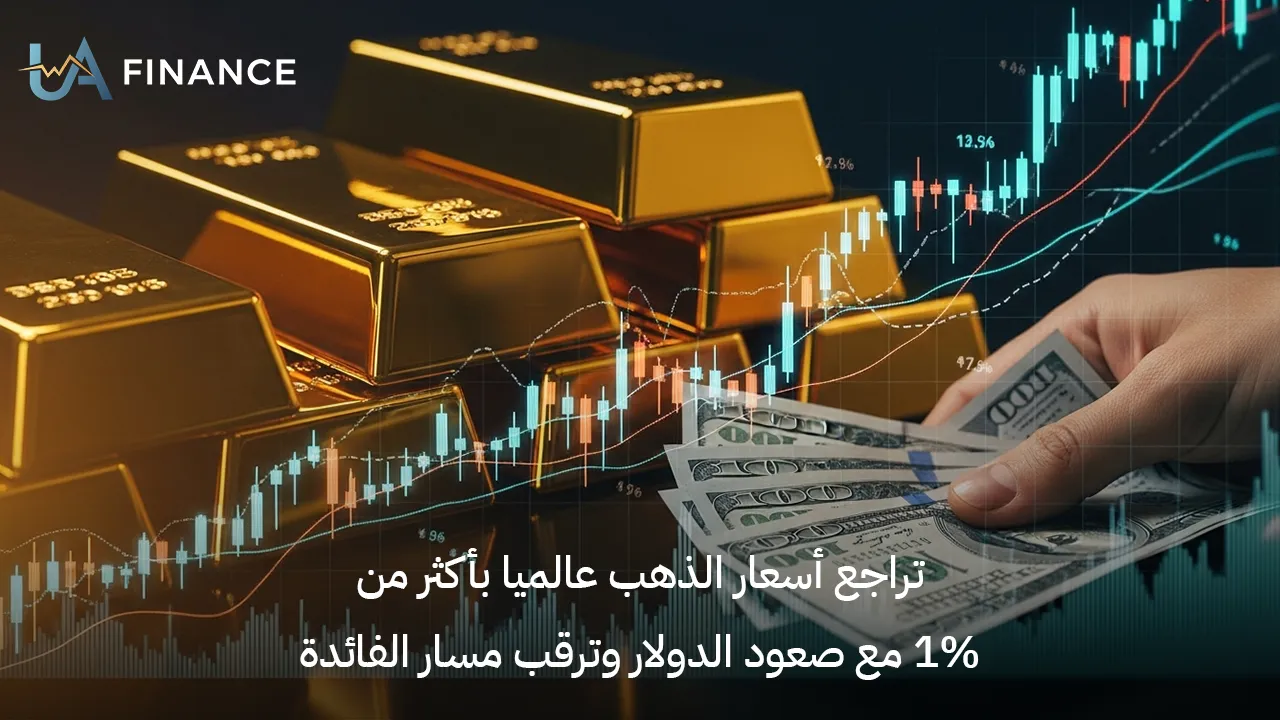 تراجع أسعار الذهب عالميا بأكثر من 1% مع صعود الدولار وترقب مسار الفائدة