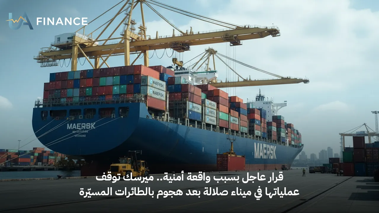 قرار عاجل بسبب واقعة أمنية.. ميرسك توقف عملياتها في ميناء صلالة بعد هجوم بالطائرات المسيّرة
