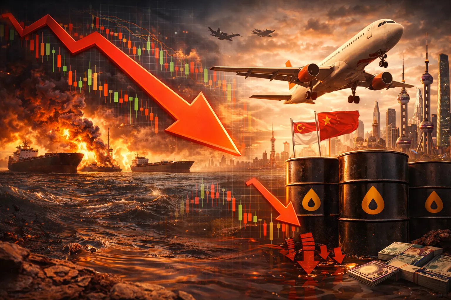 Asian Airline Stocks Drop as Oil Prices Surge in Iran War