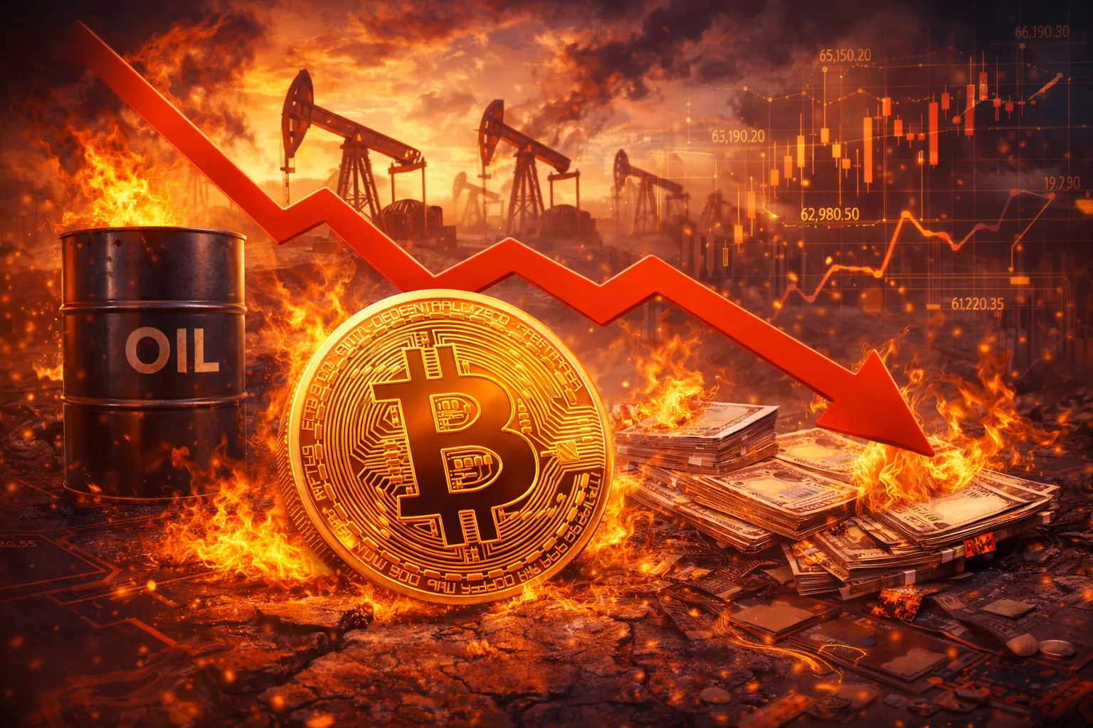 Bitcoin Price Falls Below $70K as Oil Surge Fuels Inflation