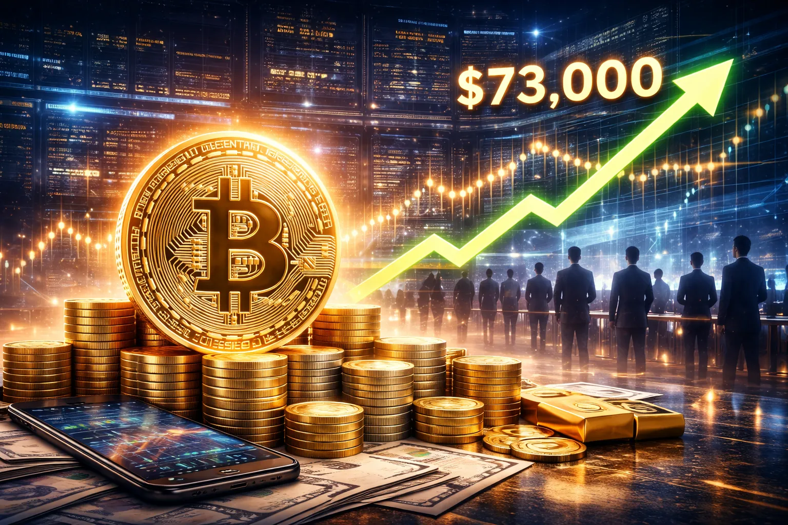 Bitcoin Tests $73K Resistance as Institutional Demand Holds