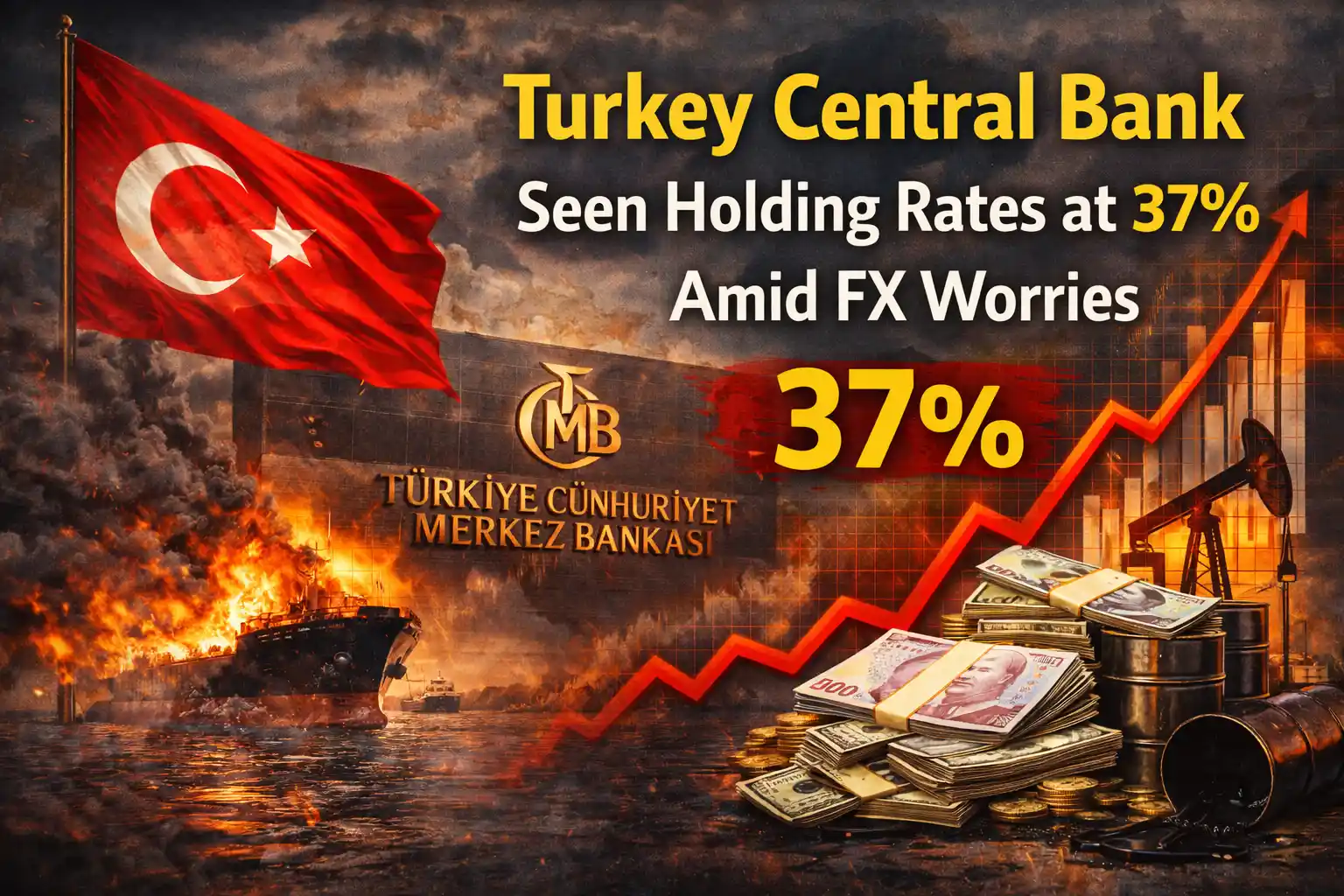 Turkey Central Bank Seen Holding Rates at 37% Amid FX Worries