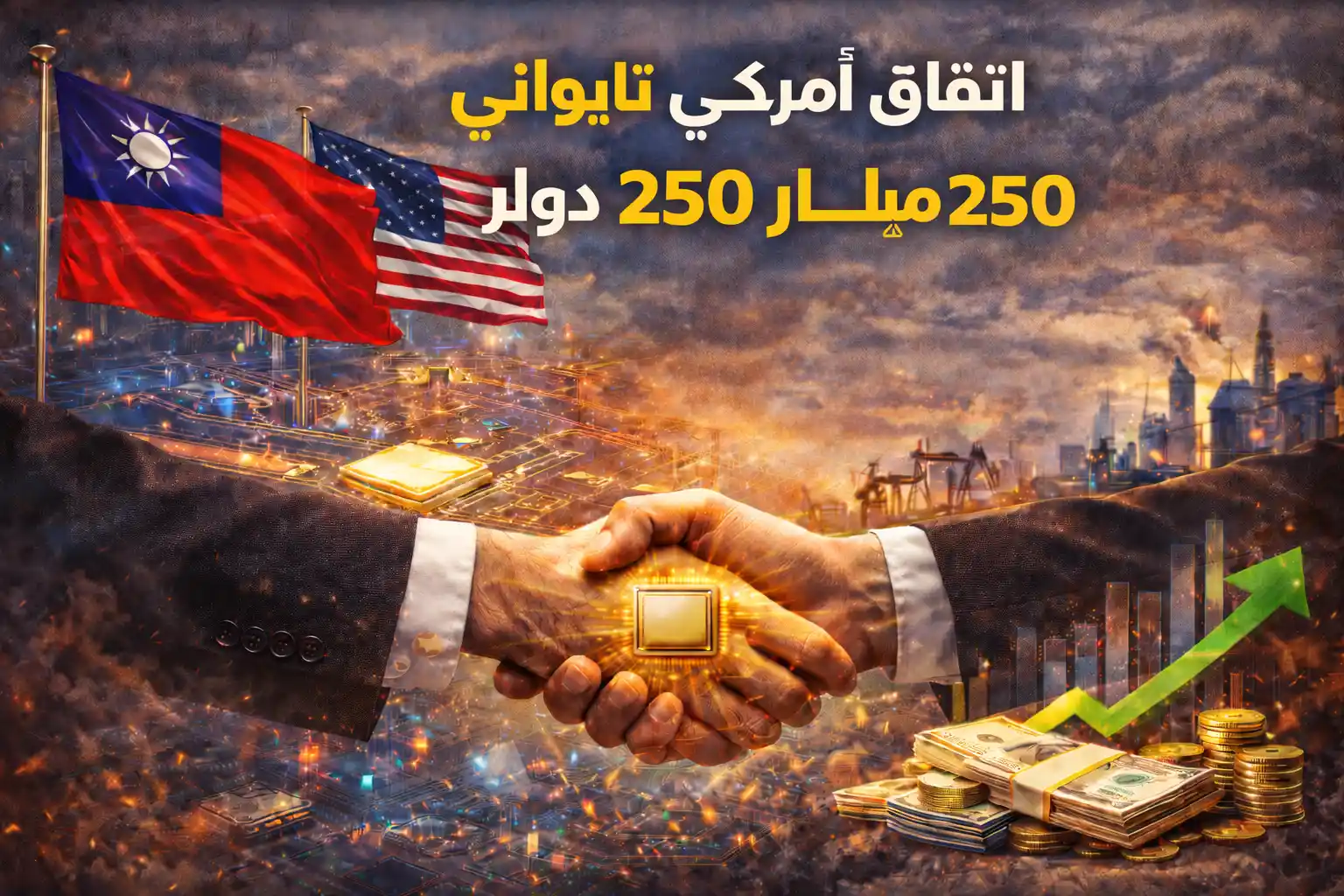 اتفاق أمريكي تايواني بقيمة 250 مليار دولار لتأمين إمدادات الرقائق والطاقة