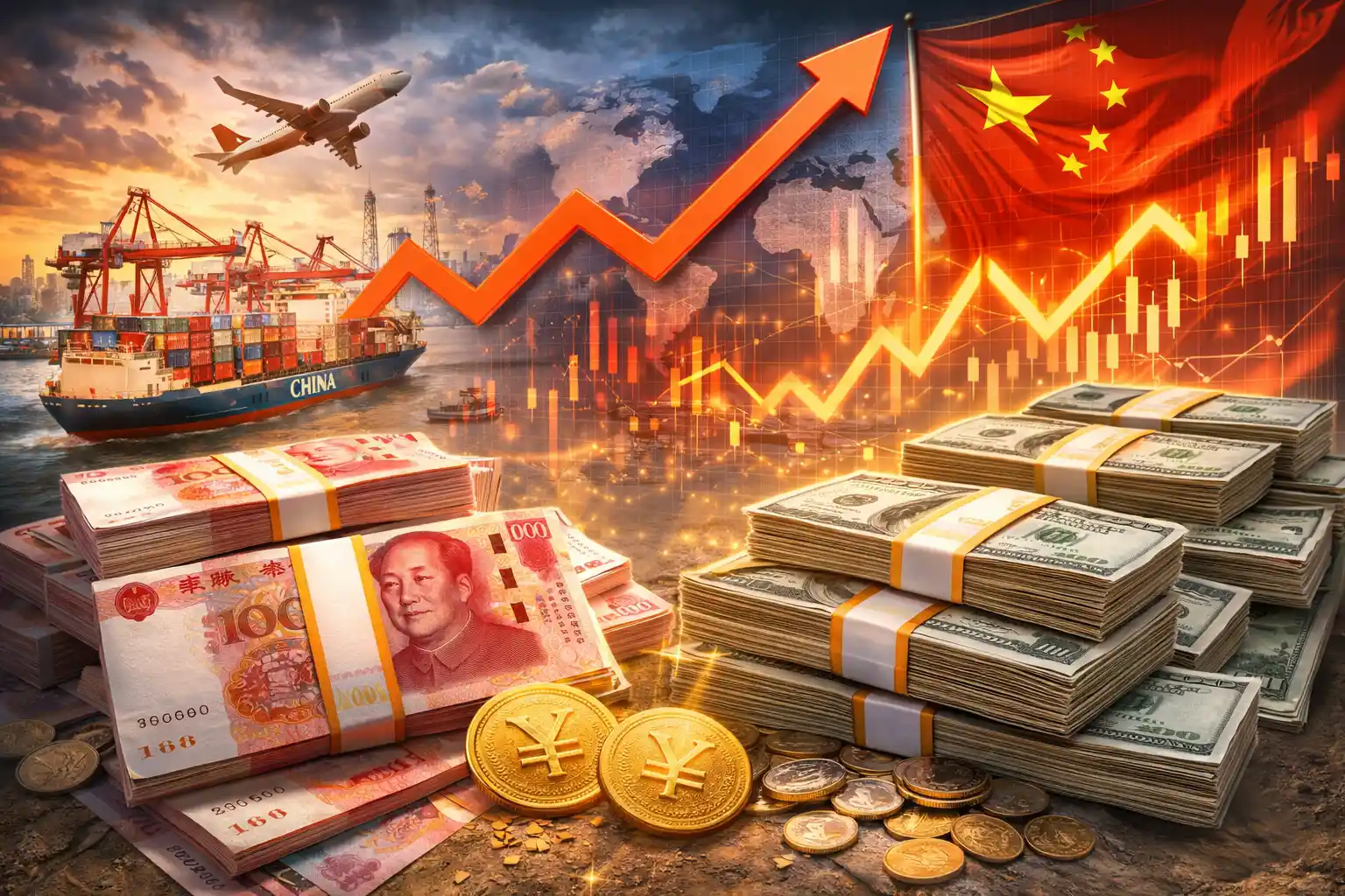 اليوان يرتفع أمام الدولار بعد بيانات صادرات صينية قوية