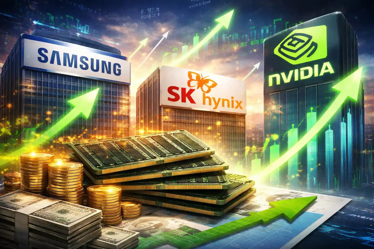 أسهم Samsung وSK Hynix ترتفع بدعم شراكo Nvidia في