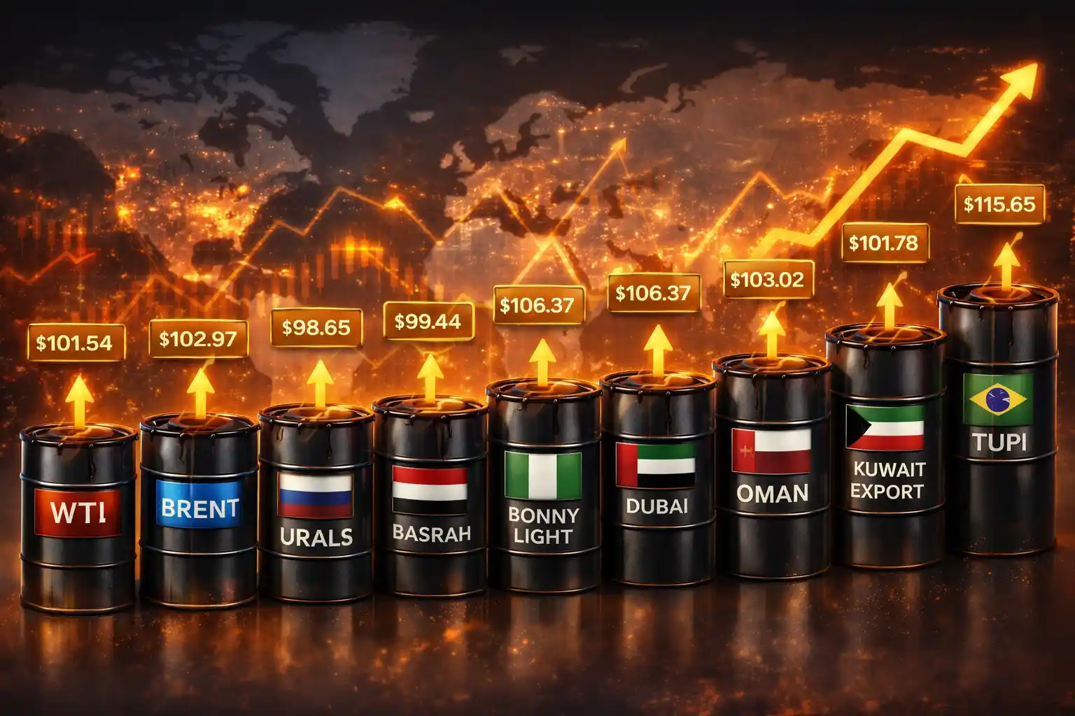 أهم عشرة أنواع نفط عالمياً وأسعارها القياسية في مارس 2026