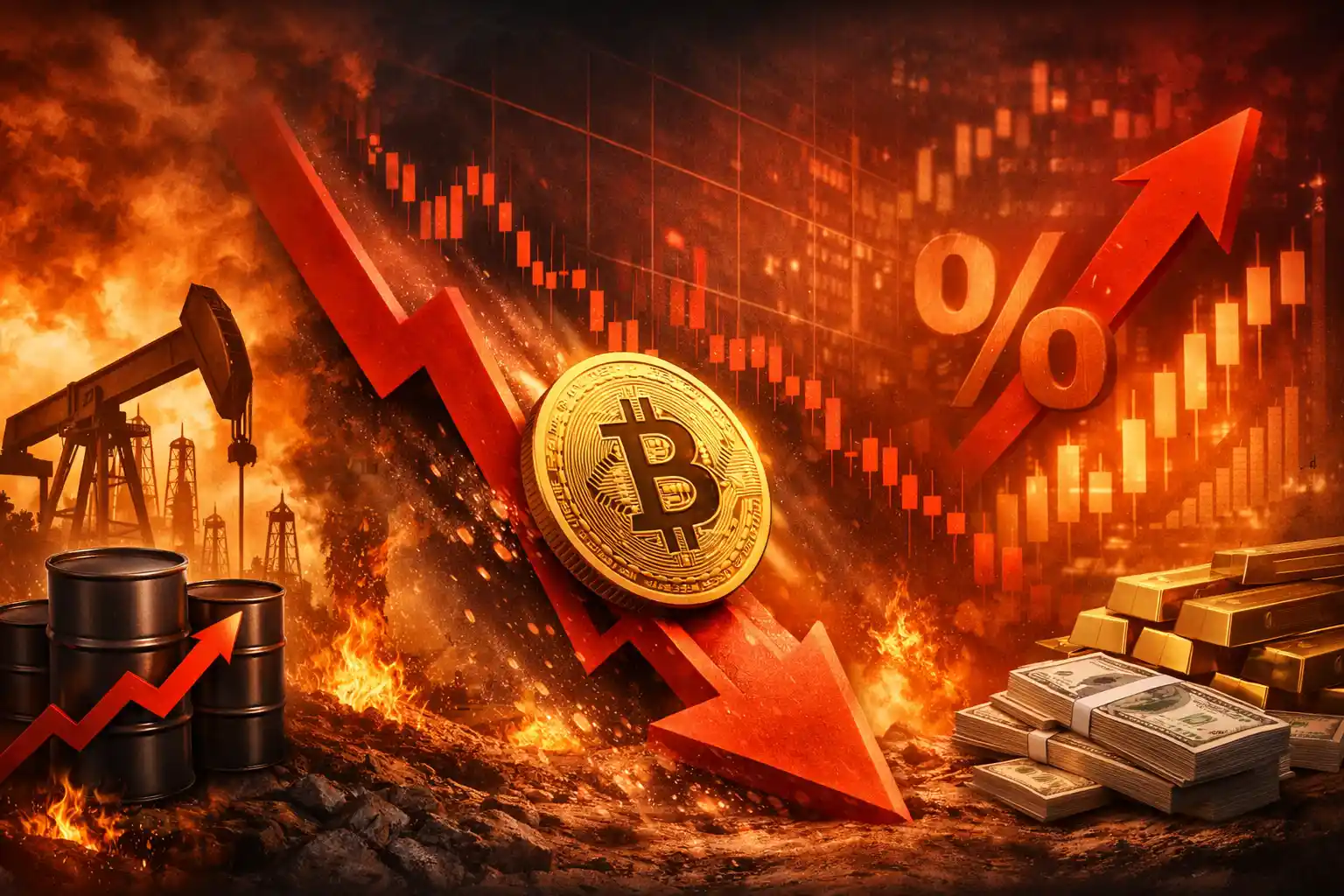 Bitcoin Slides on Oil Surge and Inflation Fears