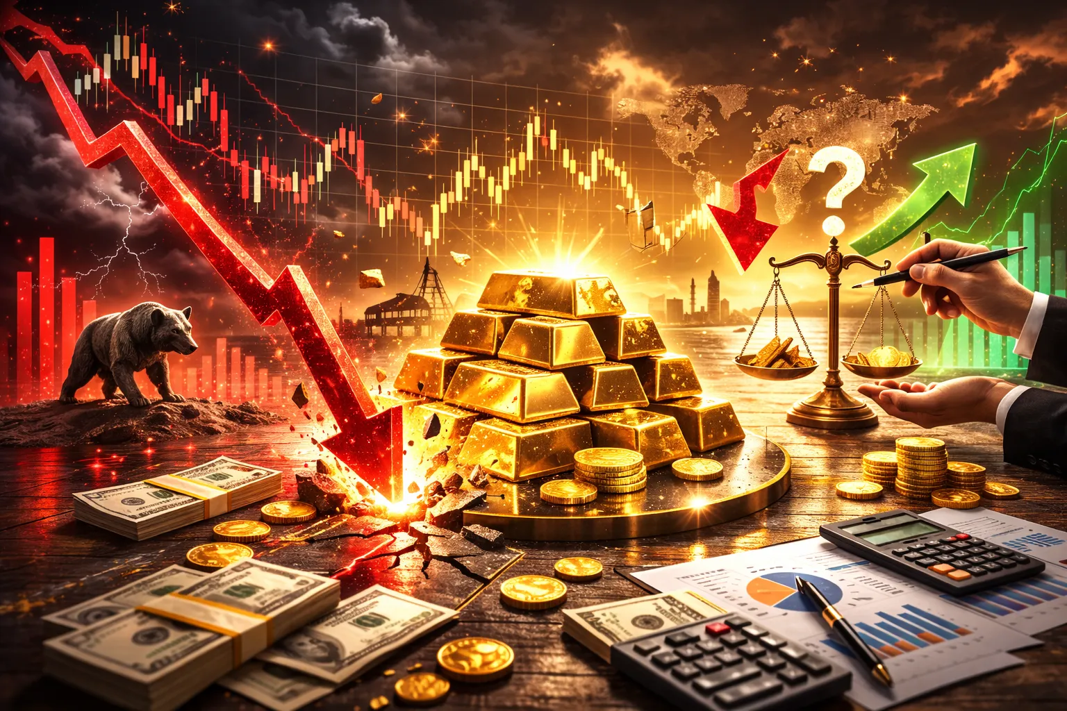 أسعار الذهب تميل للهبوط وسط سيطرة البائعين