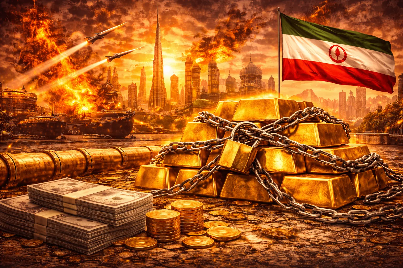 شحنات ذهب عالقة في دبي بسبب حرب إيران
