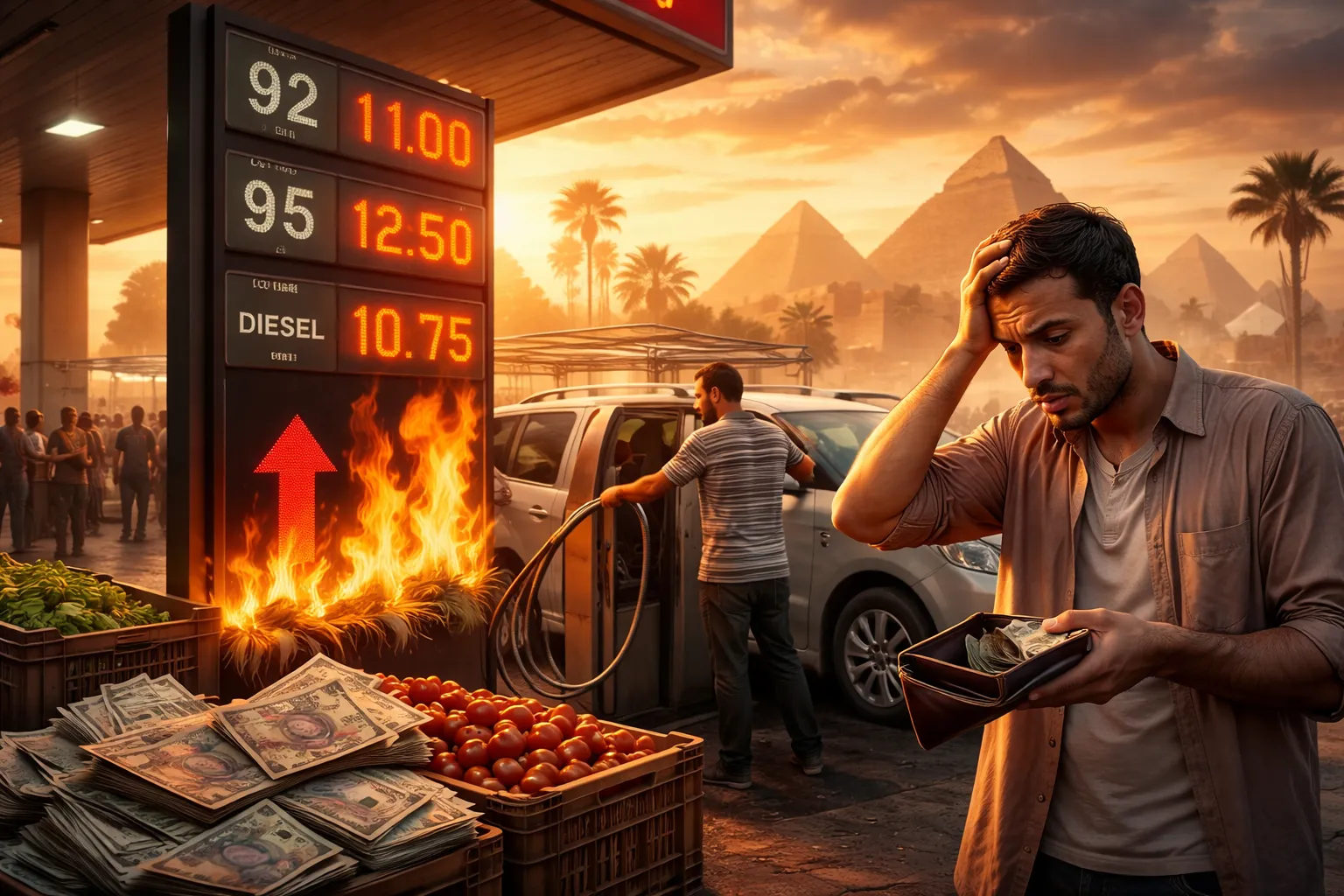 Egyptians Feel Iran War Shockwaves as Fuel Prices Jump