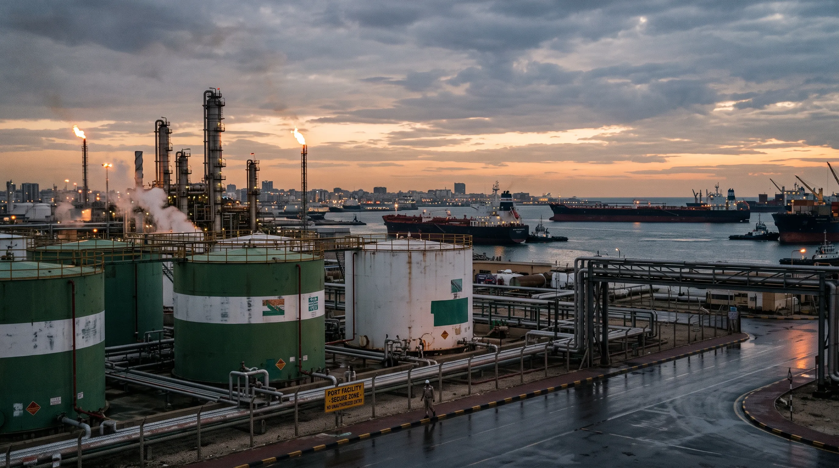 Oil Prices Surge as Geopolitical Supply Risks Counter OPEC+ Demand Revisions Offshore oil drilling rig at sunset representing global crude oil production and Brent WTI price trends.