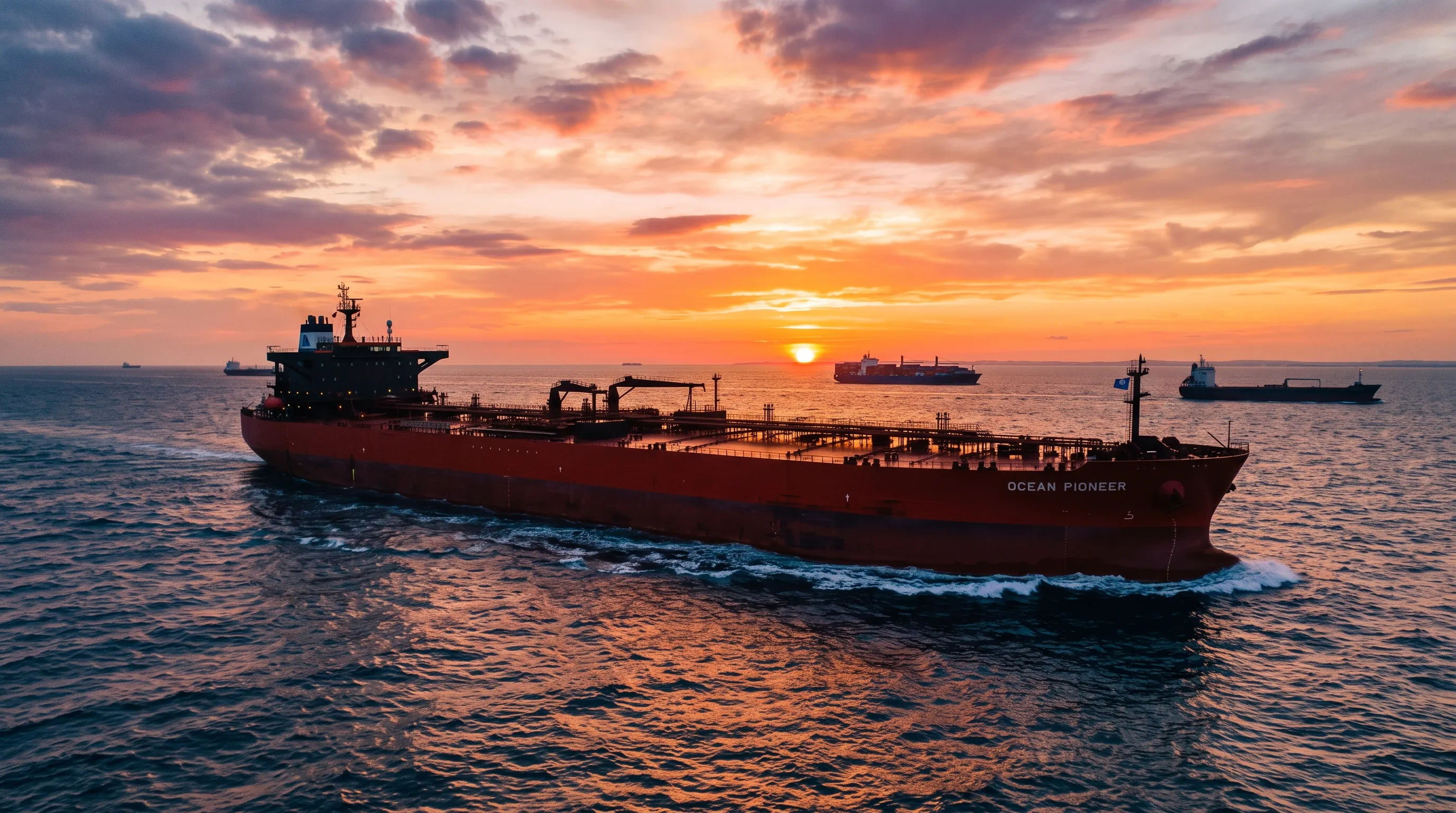 Oil Prices Edge Higher Above $89 as Covert Persian Gulf Flows Counter Supply Fears A realistic oil tanker vessel navigating sea lanes at sunset, illustrating global crude supply logistics.