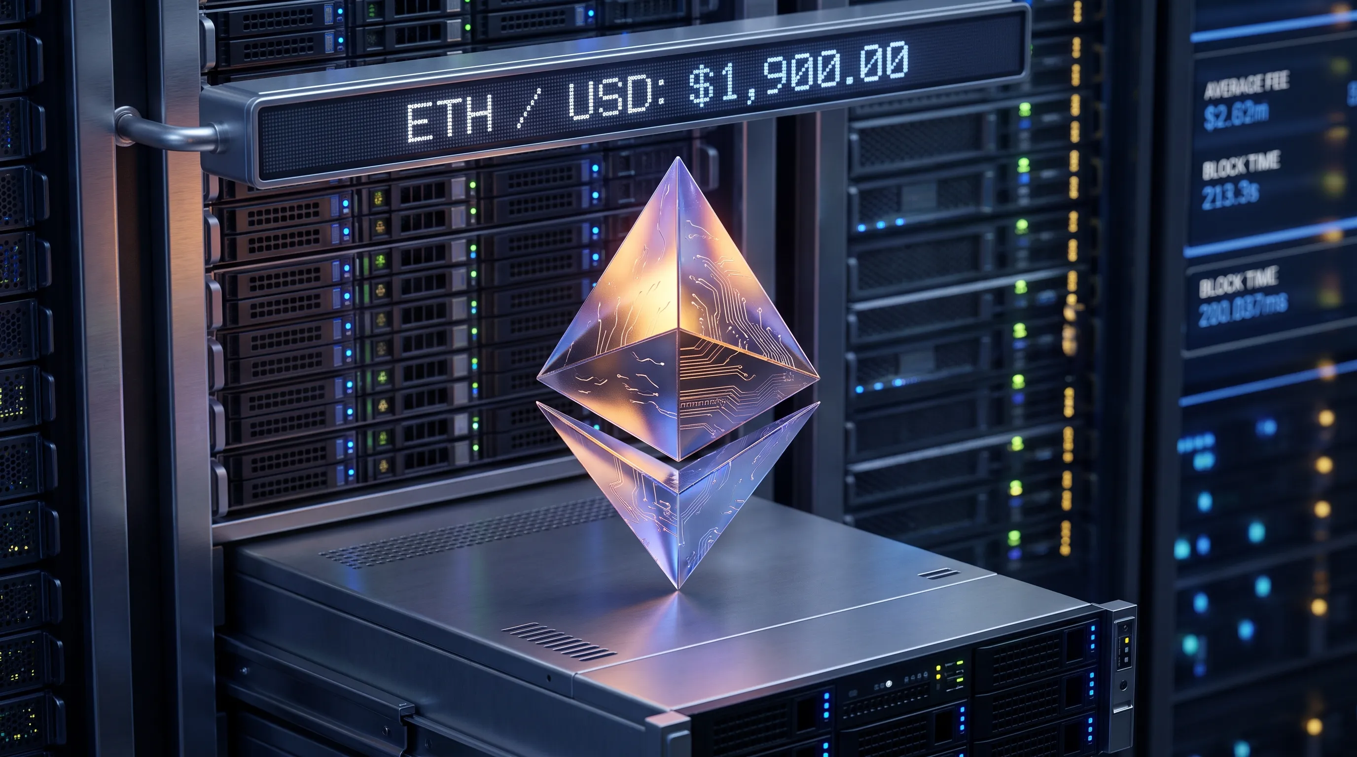 Ethereum Consolidates Near $1,900 as Institutional Staking and Layer-2 Metrics Anchor Ecosystem Demand A stylised digital representation of the Ethereum blockchain Consolidates Near $1,900 as Institutional Staking and Layer-2 Metrics Anchor Ecosystem Demand