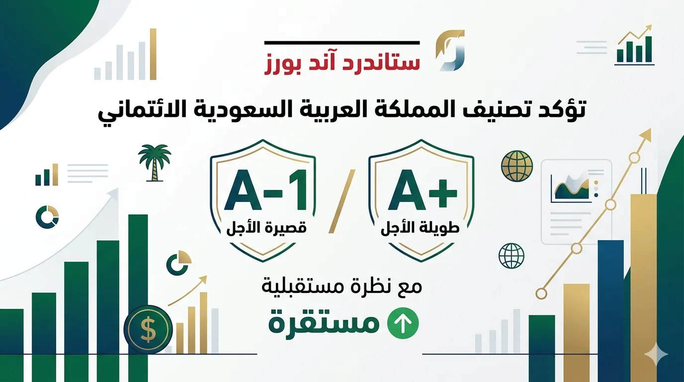 ستاندرد آند بورز تؤكد تصنيف السعودية الائتماني عند A+/A-1 مع نظرة مستقبلية مستقرة