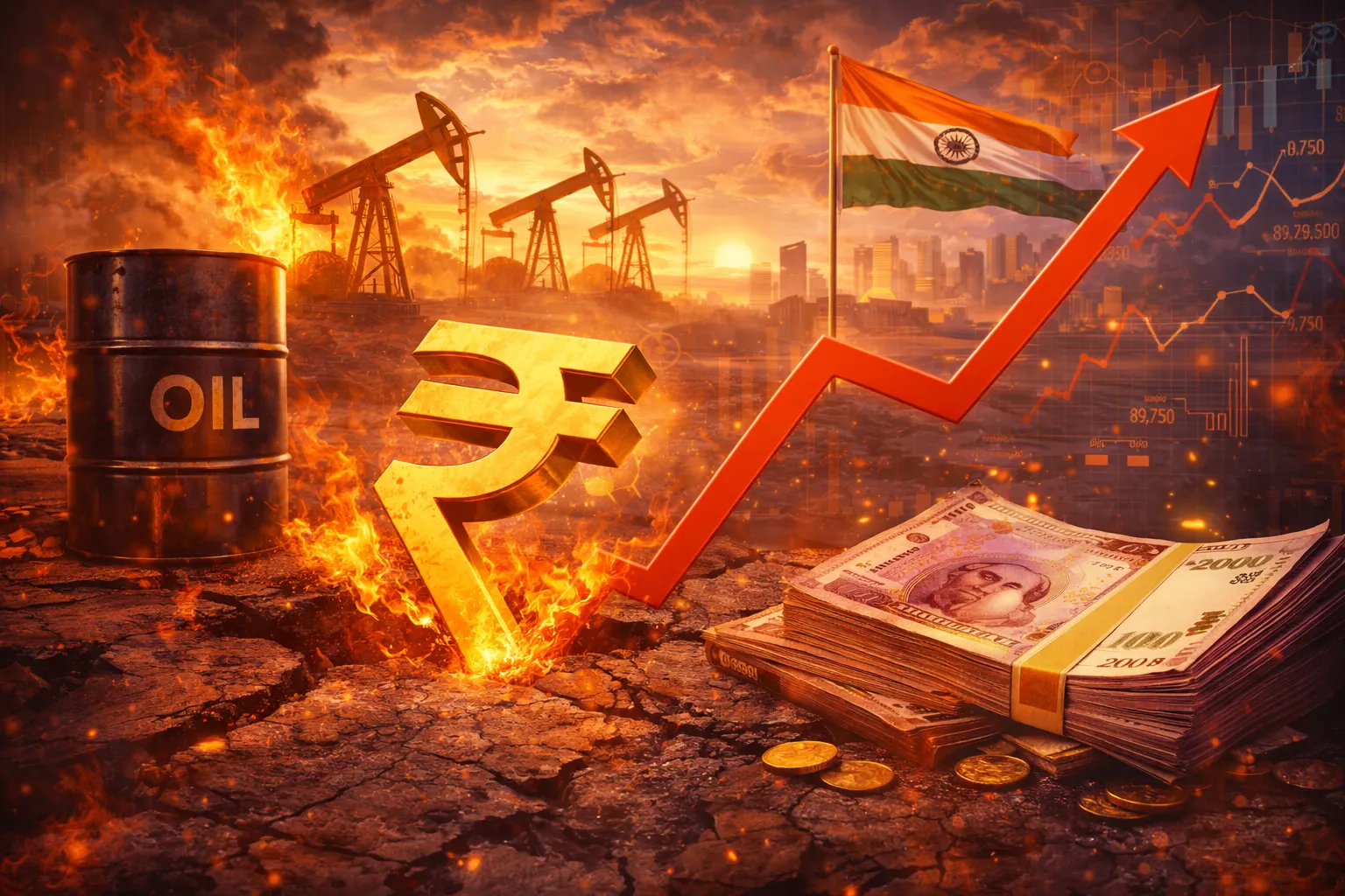 Indian Rupee Hits Record Low as Oil Surge Pressures Markets