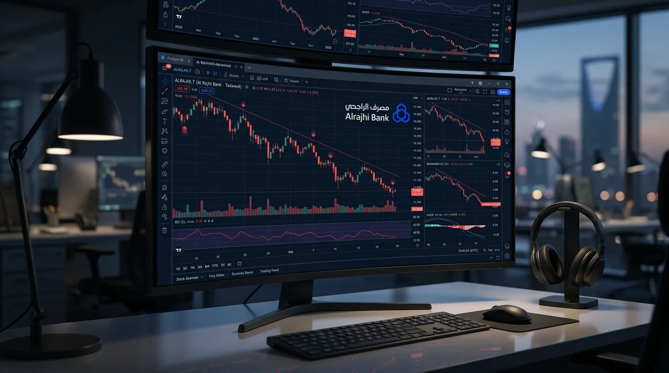 سهم الراجحي يواصل التذبذب قرب مستويات حساسة وسط ترقب اختراق صعودي جديد تحليل سهم الراجحي اليوم: تذبذب محدود وفرص صعود تتجاوز 19%
