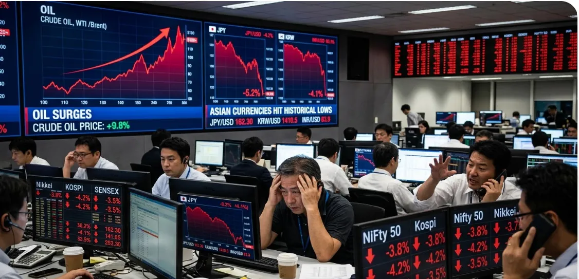 تصاعد مخاوف النفط يدفع العملات الآسيوية إلى مستويات تاريخية متدنية وسط ضغوط حادة على الأسواق