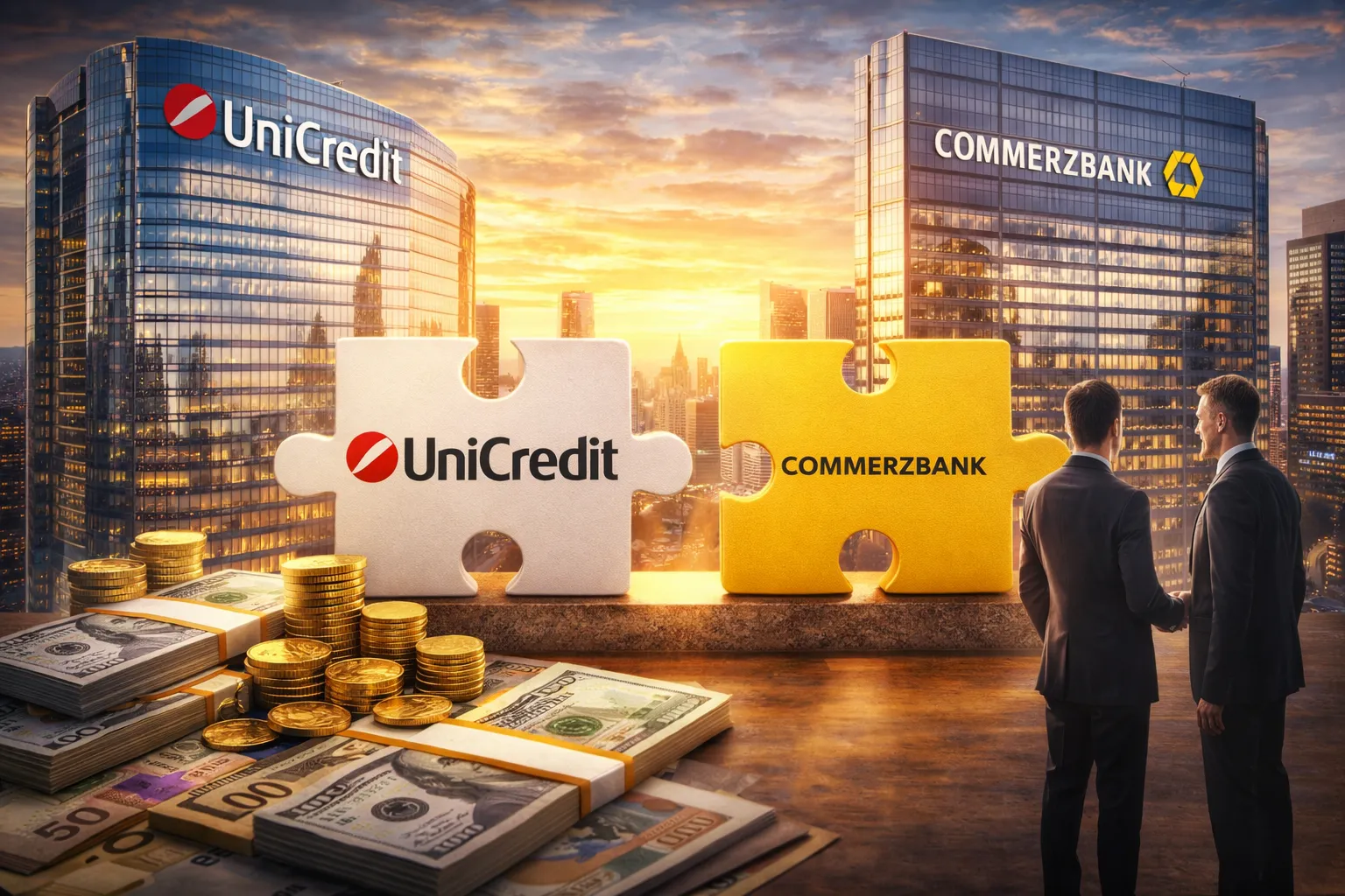 UniCredit may improve its bid for Commerzbank after talks.