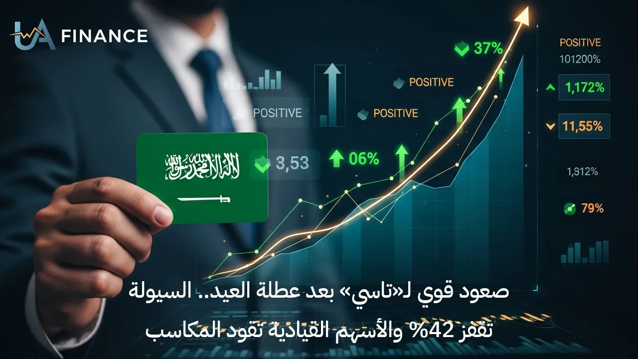 صعود قوي لـ « تاسي » بعد عطلة العيد.. السيولة تقفز 42% والأسهم القيادية تقود المكاسب